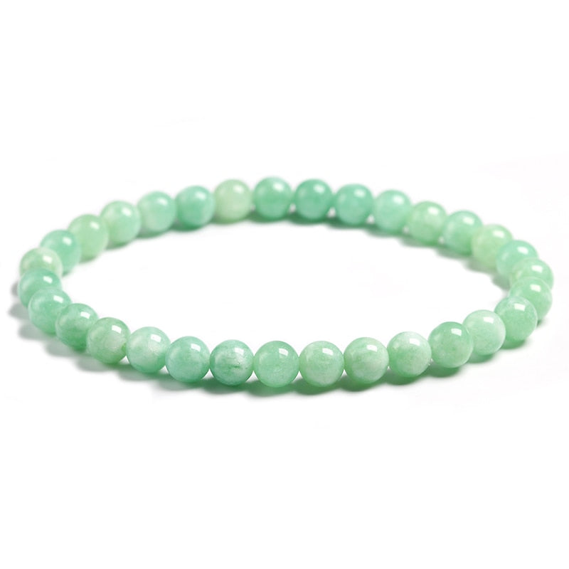 Burmese Green Jade Round  Beads Bracelet