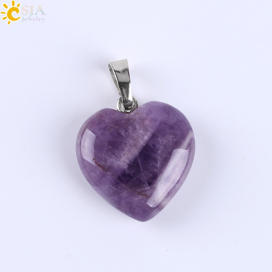 Heart Crystals Natural Stone Necklaces  Pendants