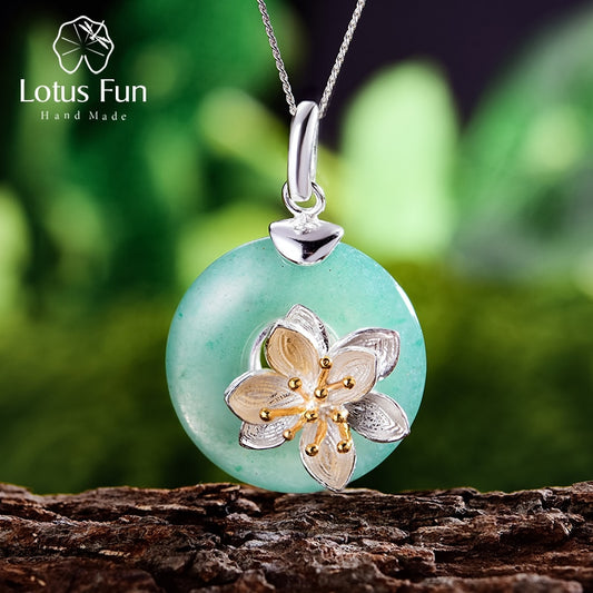 Green Gemstone Fine Jewelry Lotus Whispers Pendant