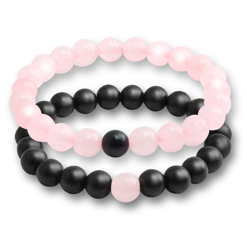 Bracelets For Women Lava Natural Stone White and Black