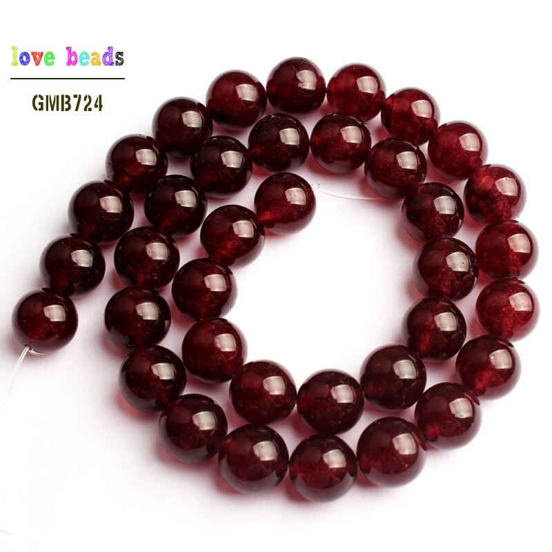 Garnet Stone Beads Dark Red Jades Round Beads