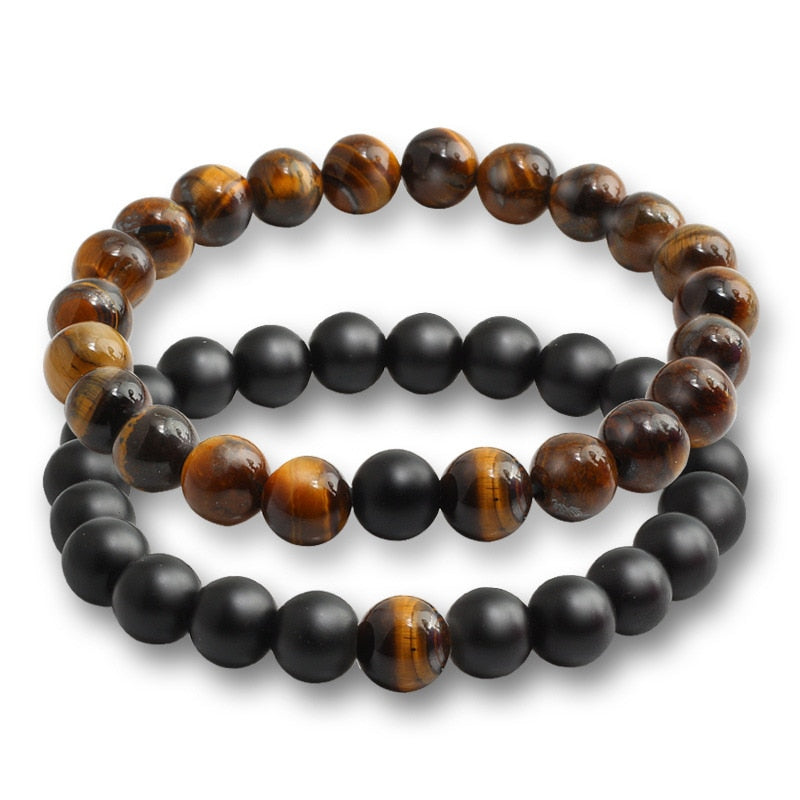 Bracelets For Women Lava Natural Stone White and Black