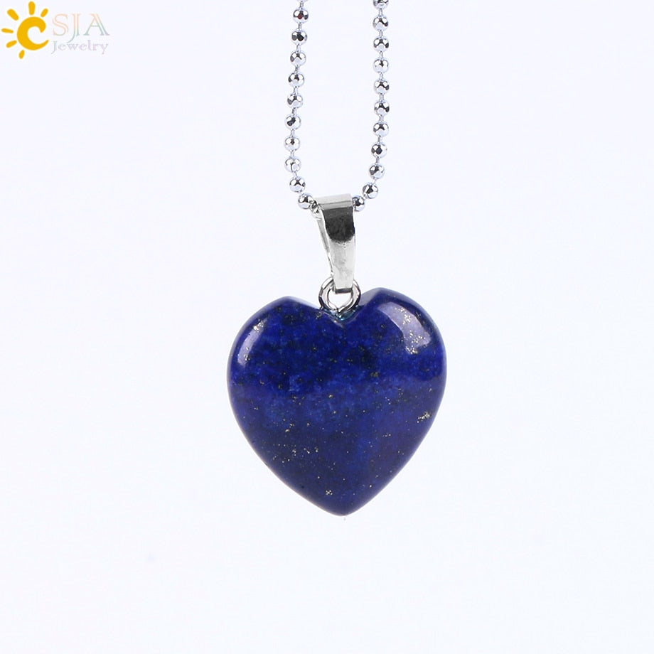 Heart Crystals Natural Stone Necklaces  Pendants