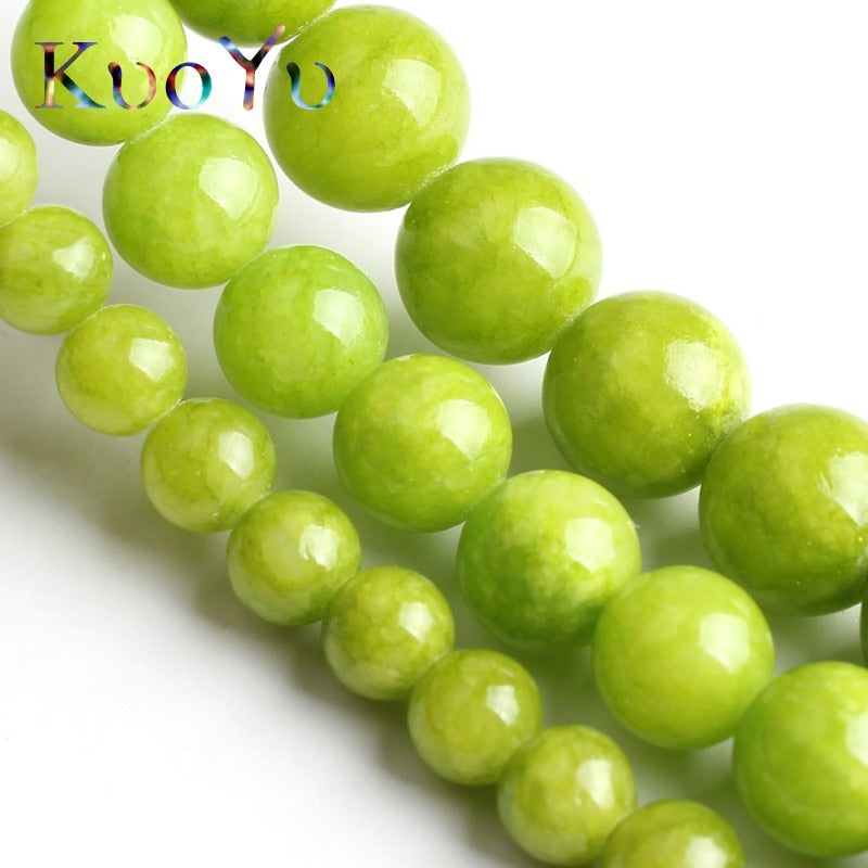 Natural Stone Beads Lemon Green Jades