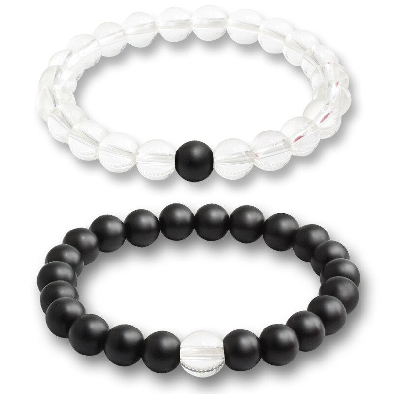 Bracelets For Women Lava Natural Stone White and Black