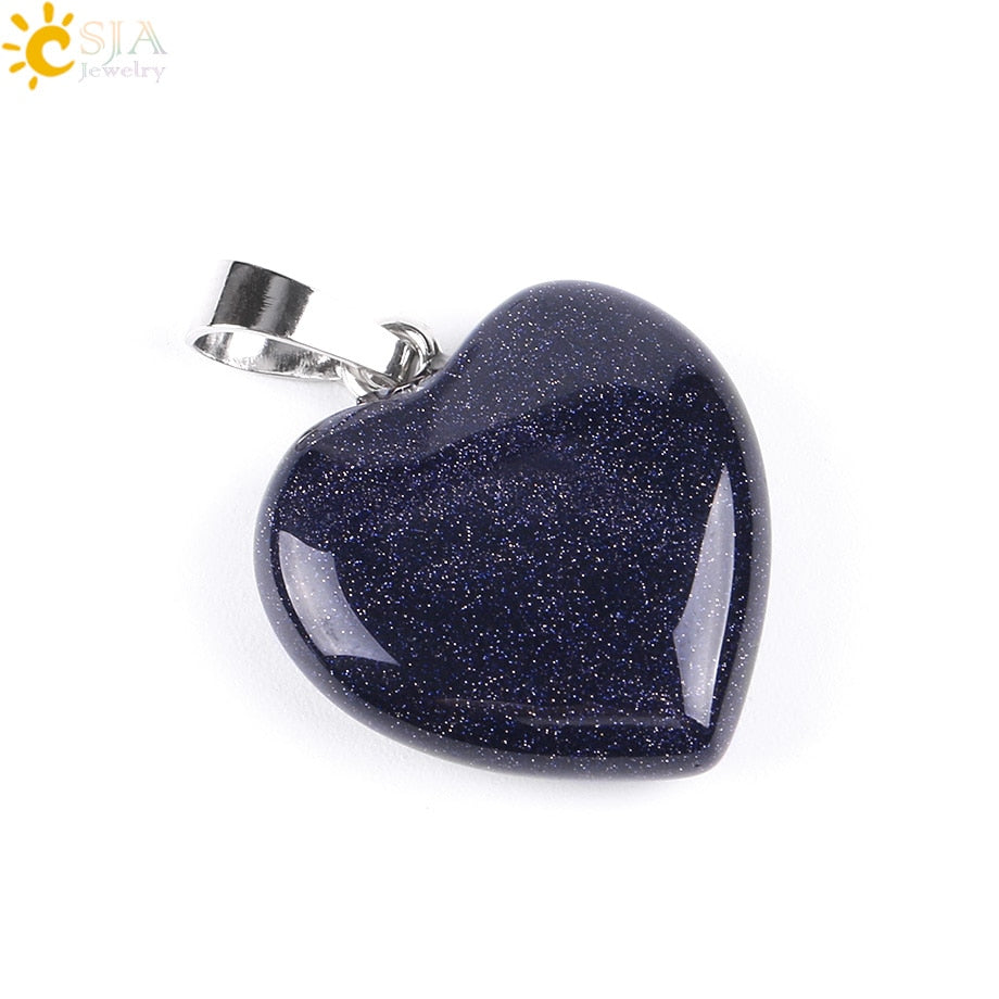 Heart Crystals Natural Stone Necklaces  Pendants