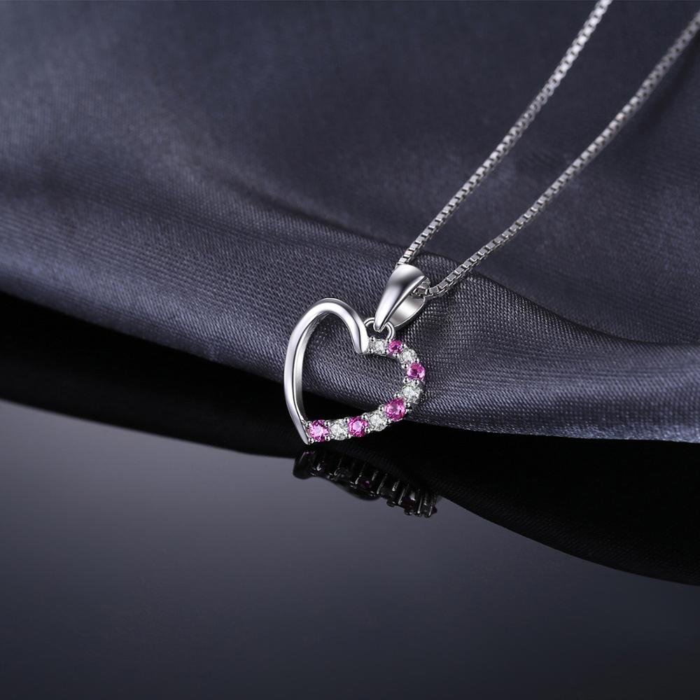Heart Love You Created Pink Sapphire Necklace