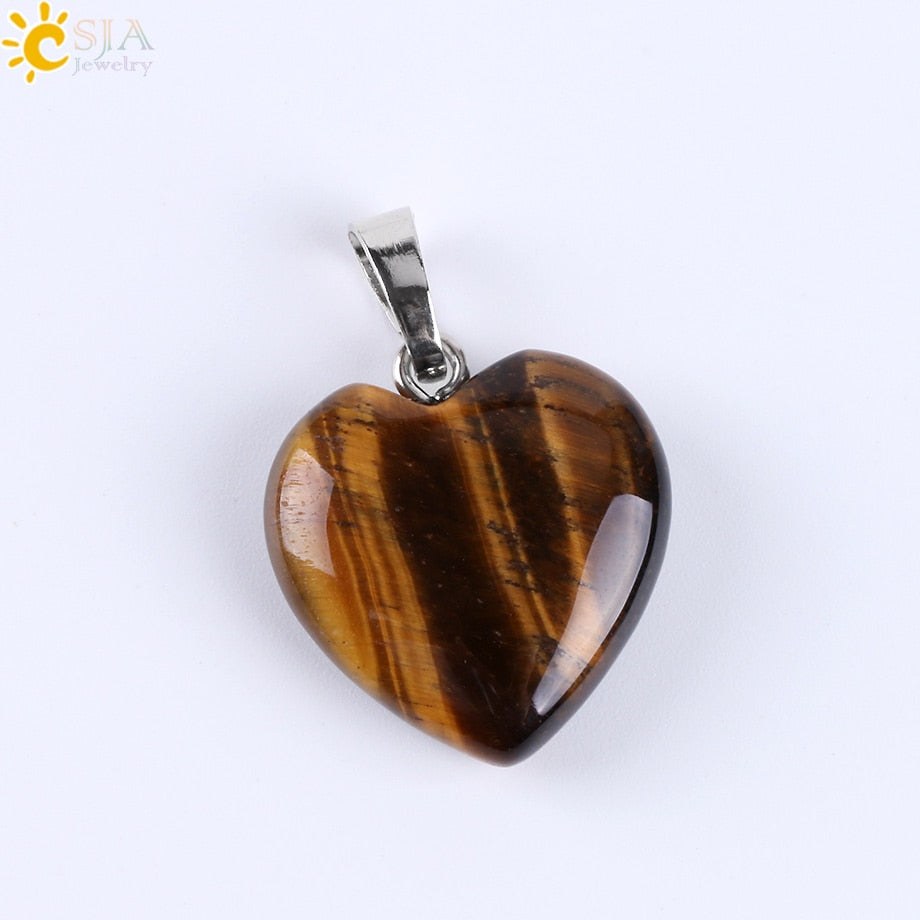 Heart Crystals Natural Stone Necklaces  Pendants