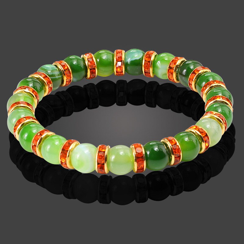 Round Beads Bracelets  Bangles Women Crystal