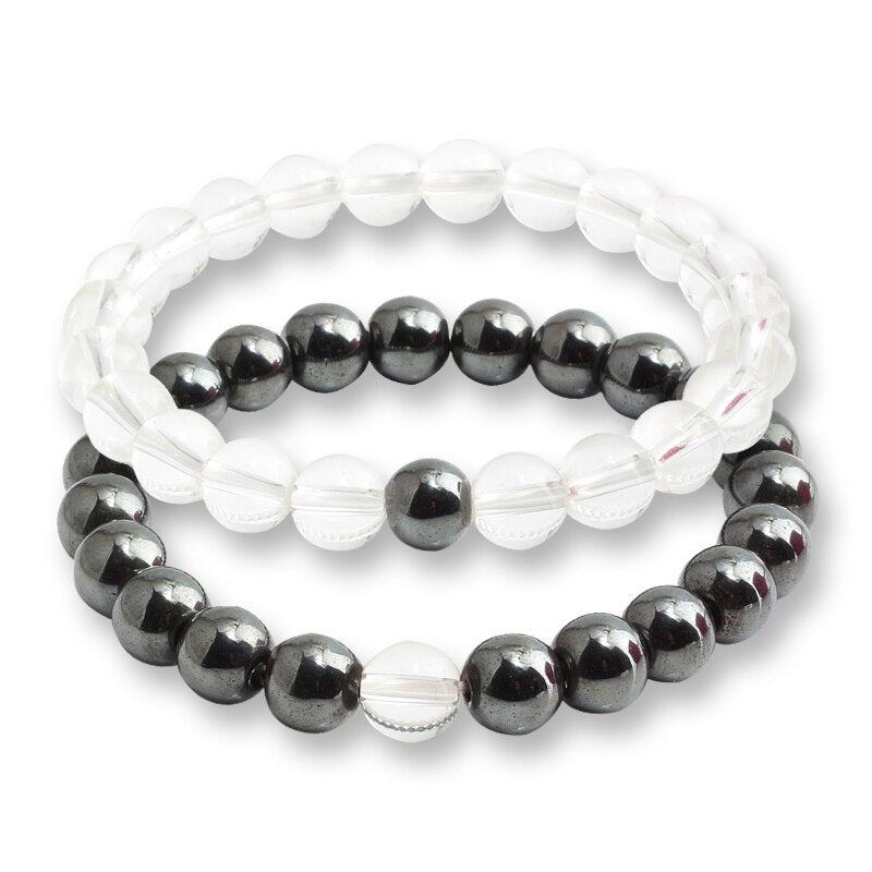Bracelets For Women Lava Natural Stone White and Black