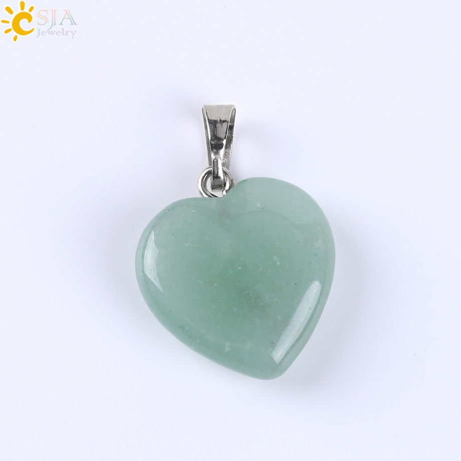 Heart Crystals Natural Stone Necklaces  Pendants