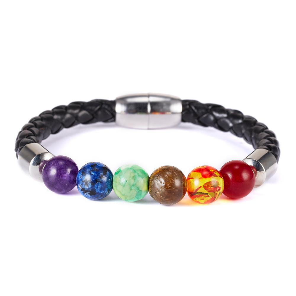 Classic Colorful Seven Chakras Natural Stone Bead