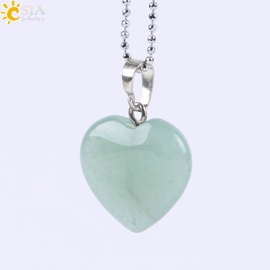 Heart Crystals Natural Stone Necklaces  Pendants