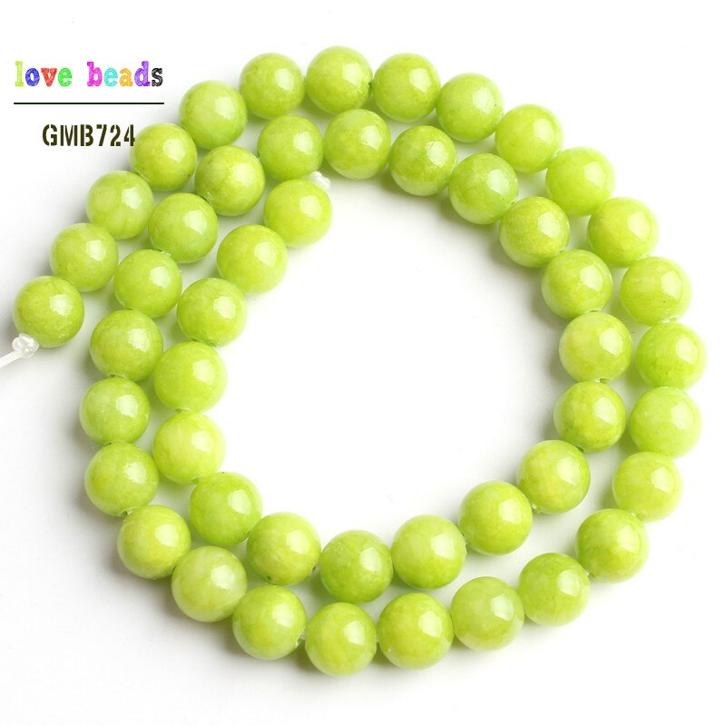 Lemon Green Stone Beads Jades Round Beads for Jewelry