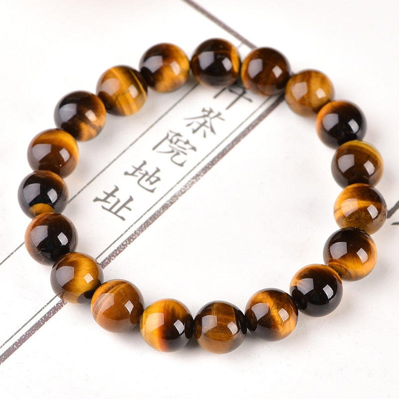 Minimalist 100% Real Tiger Eyes Beads Bracelet