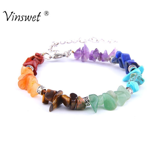 Women Bracelets 7 Chakra Reiki Chain Link Lobster