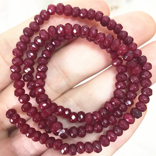 Natural Stone Abacus Faceted Chalcedony Loose Beads