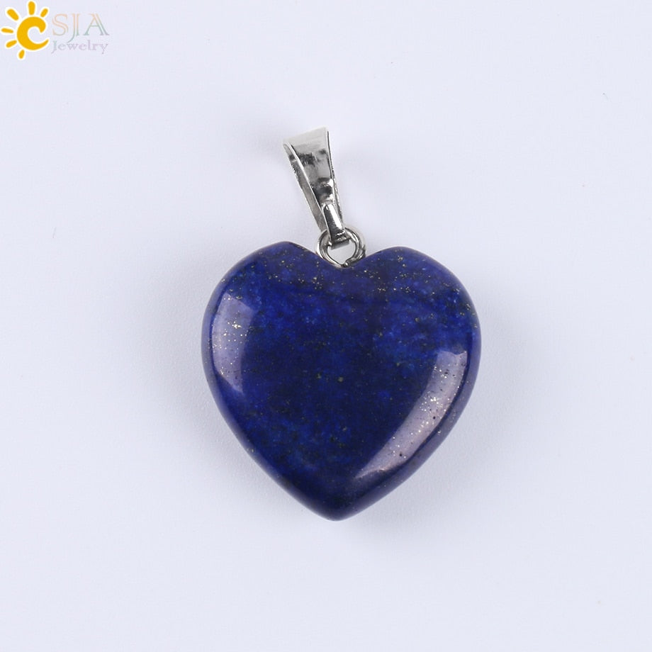 Heart Crystals Natural Stone Necklaces  Pendants