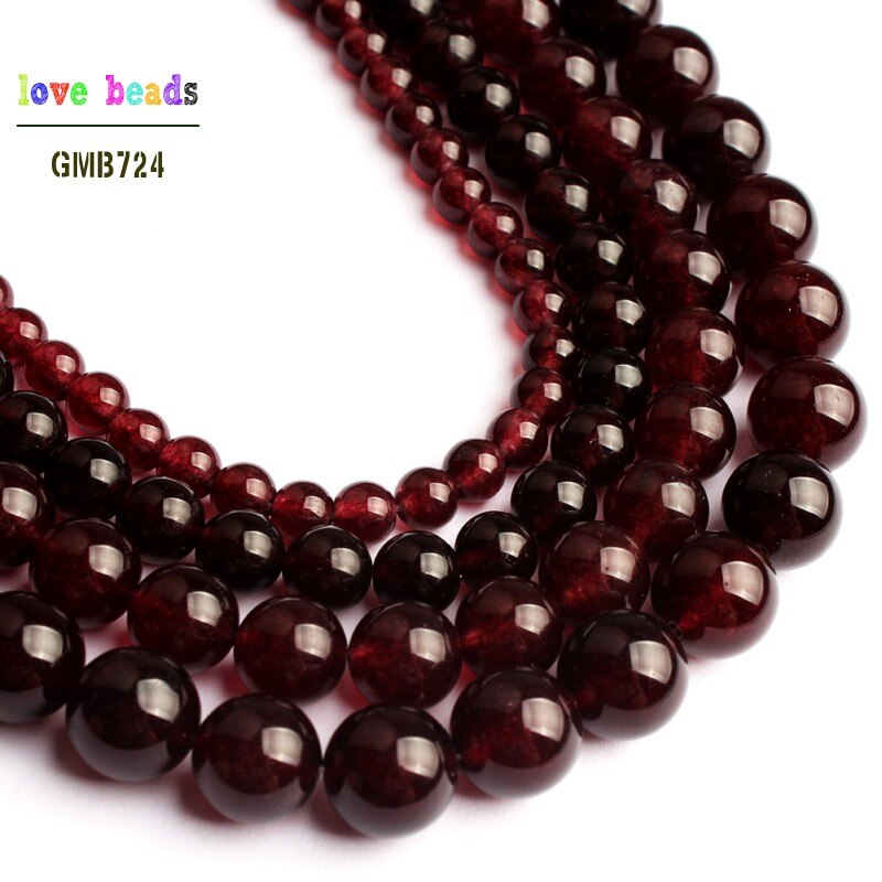 Garnet Stone Beads Dark Red Jades Round Beads