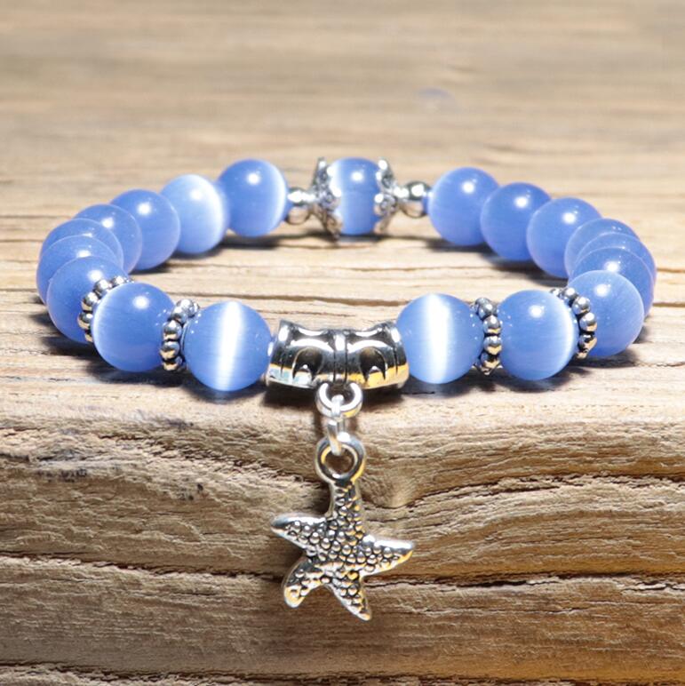 Cat Eyes Stone Bracelet For Women Cute Starfish