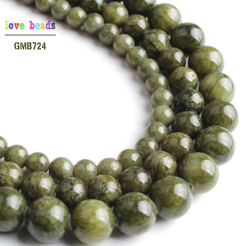 Grass Green Stone Beads Jades Round Beads