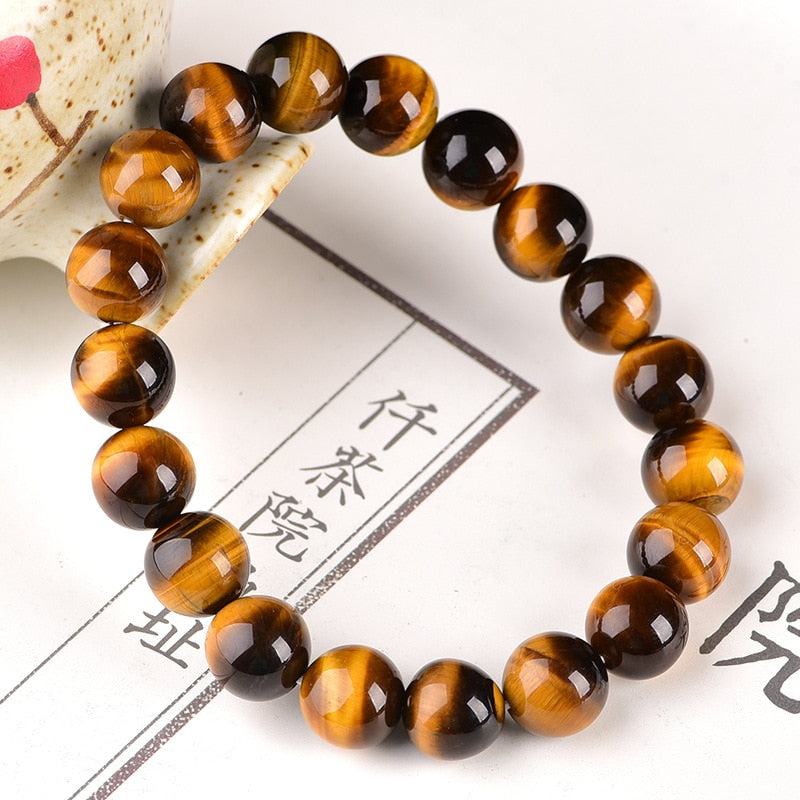 Minimalist 100% Real Tiger Eyes Beads Bracelet