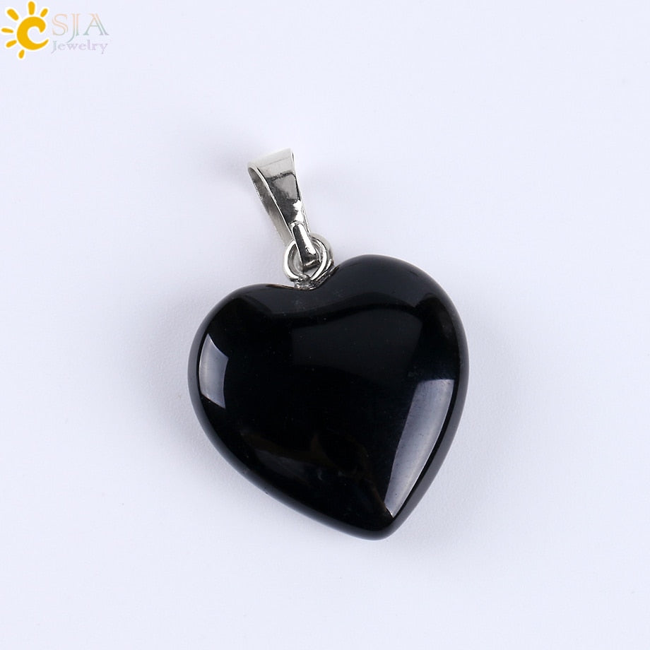 Heart Crystals Natural Stone Necklaces  Pendants