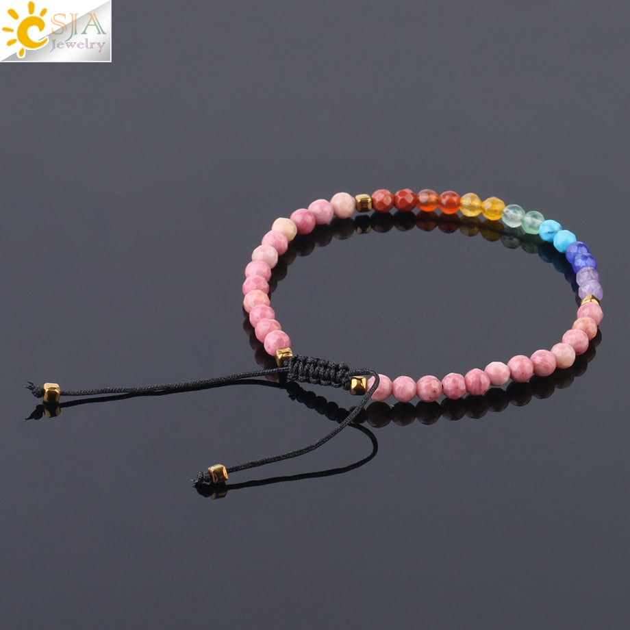 Simple Small Beads Bracelets 4mm Natural Stone