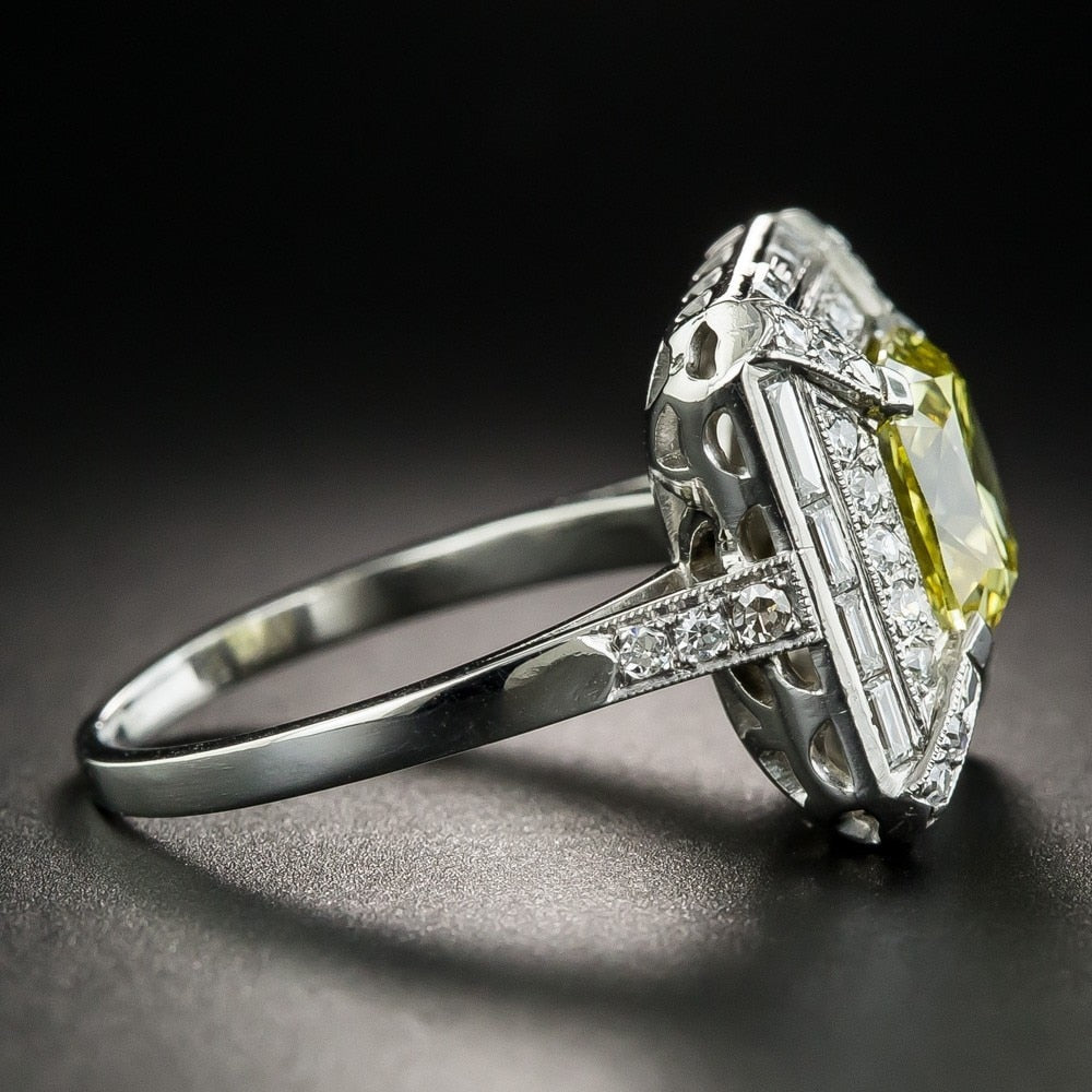 Beautiful Women Rings Light Yellow Spinel