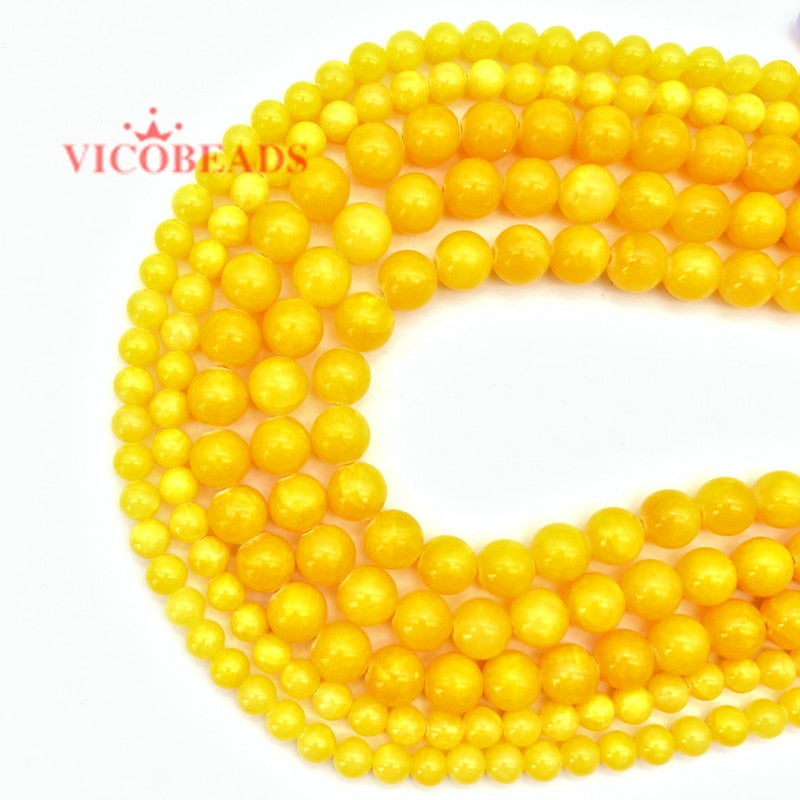 Stone Yellow Cloud Persia Jades Chalcedony Beads