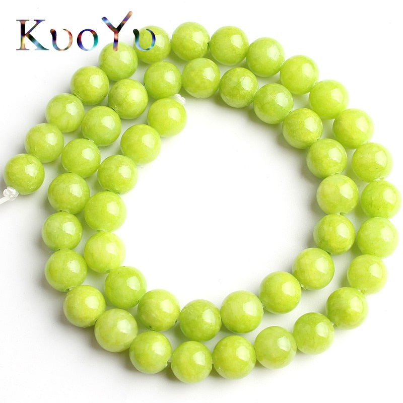 Natural Stone Beads Lemon Green Jades