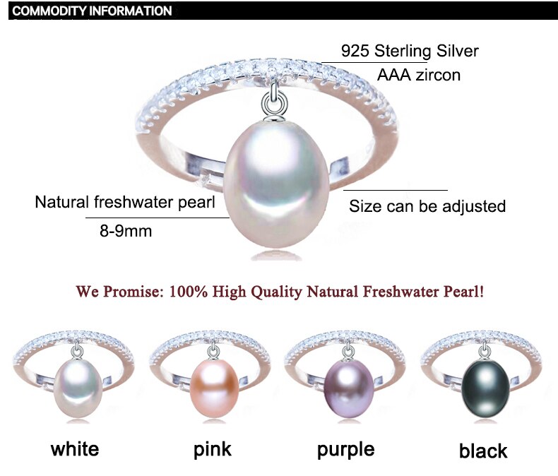 Fine Pearl Ring  Jewelry For Women Zircon Rings
