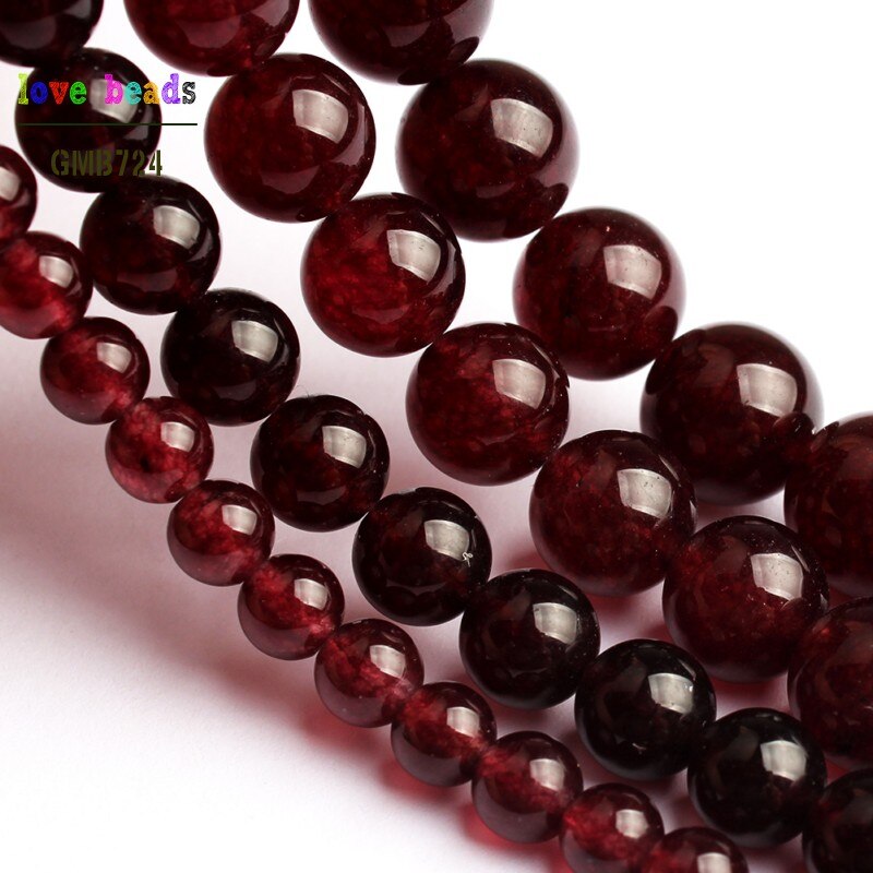 Garnet Stone Beads Dark Red Jades Round Beads