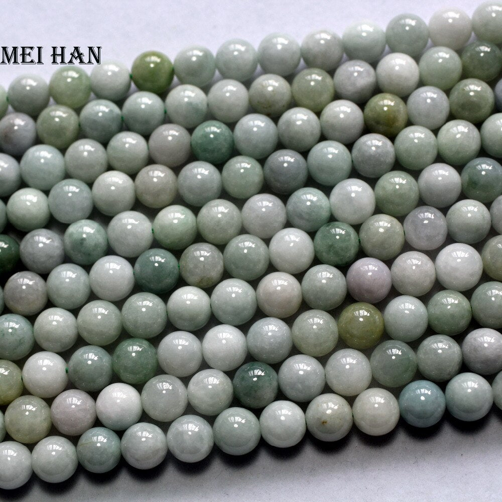 Burma jade smooth round strand loose stones