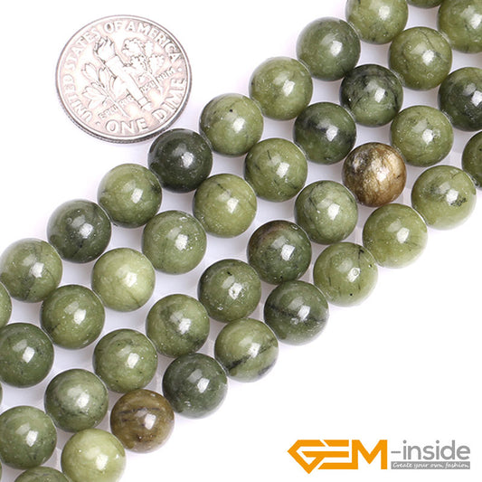 Natural Round Green Canada Jades Jadeite Stone Gem