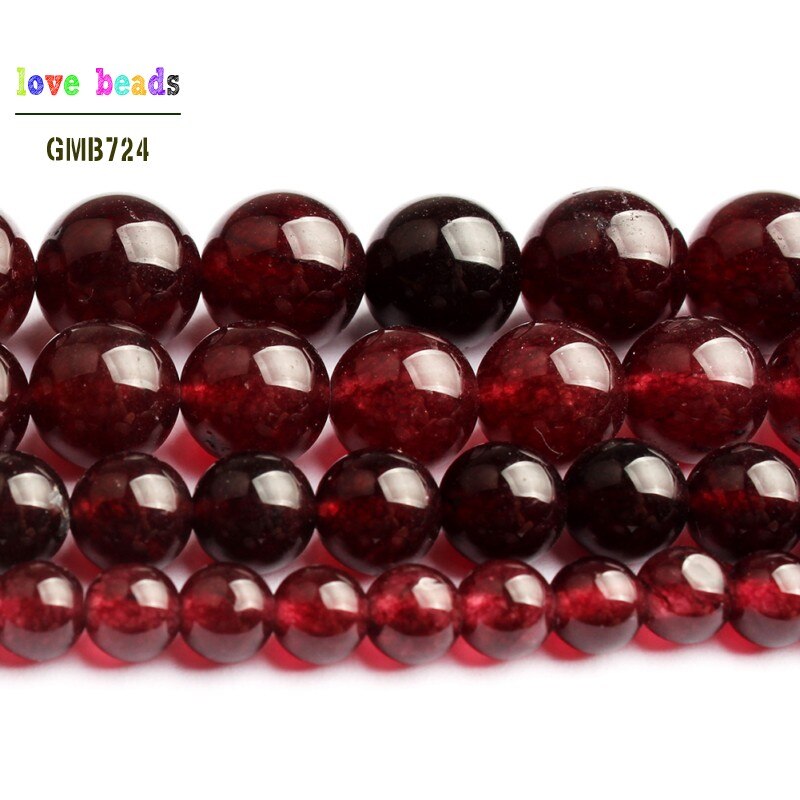 Garnet Stone Beads Dark Red Jades Round Beads