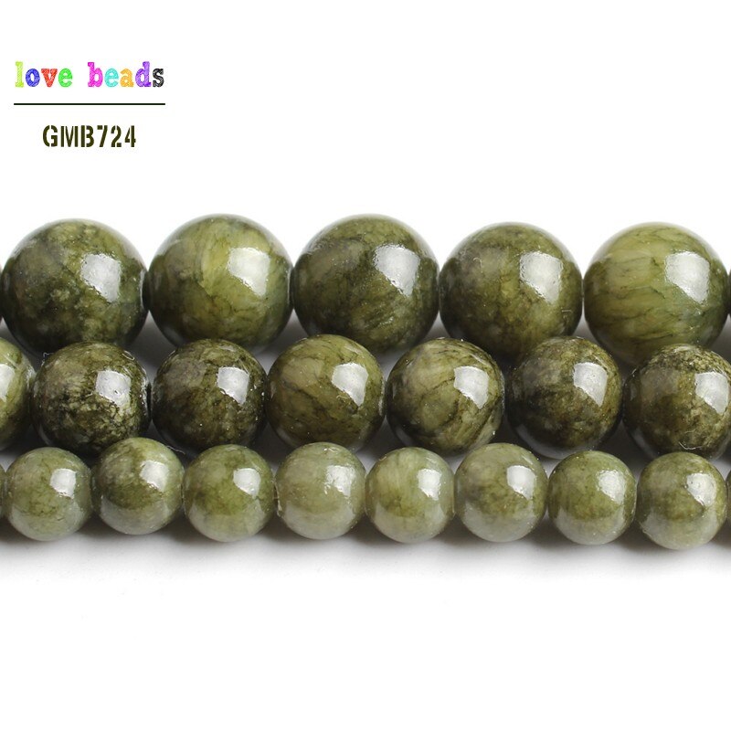 Grass Green Stone Beads Jades Round Beads