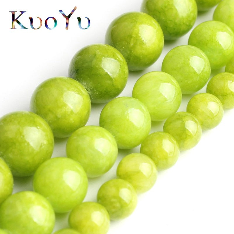 Natural Stone Beads Lemon Green Jades