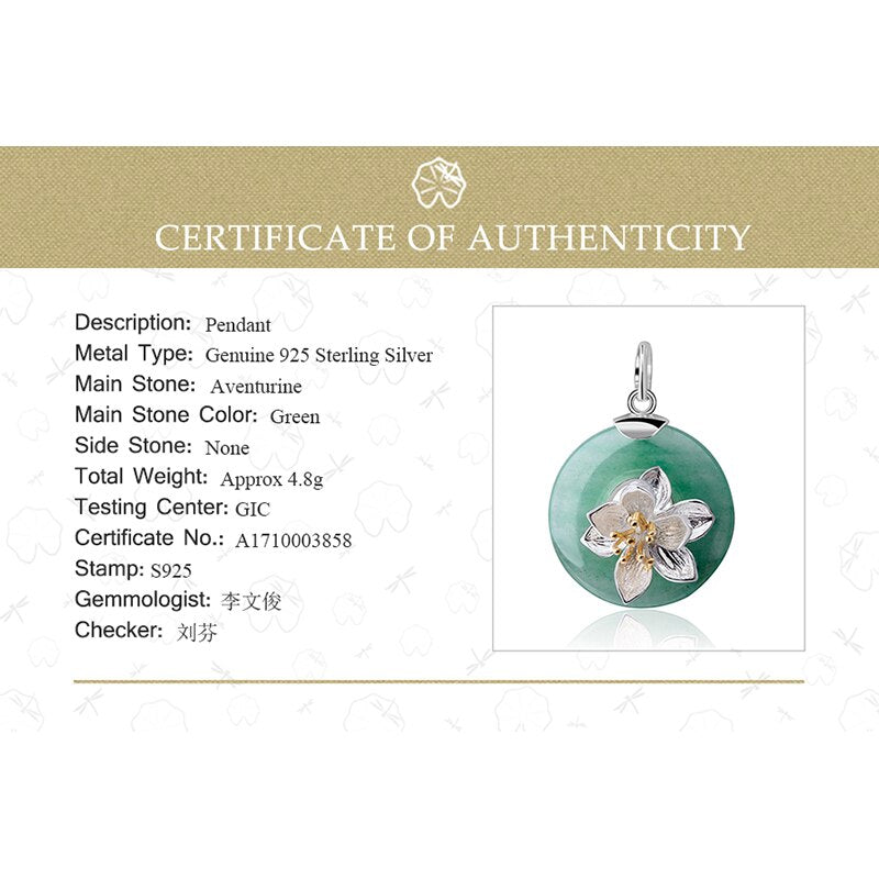 Green Gemstone Fine Jewelry Lotus Whispers Pendant
