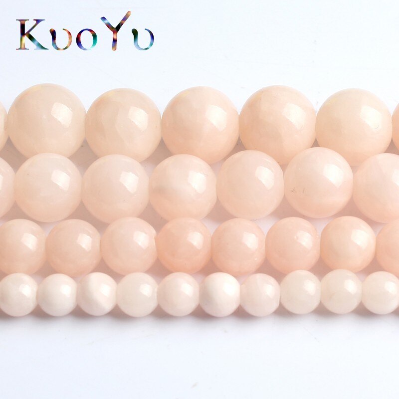 Natural Light Pink Jades Chalcedony Stone Beads