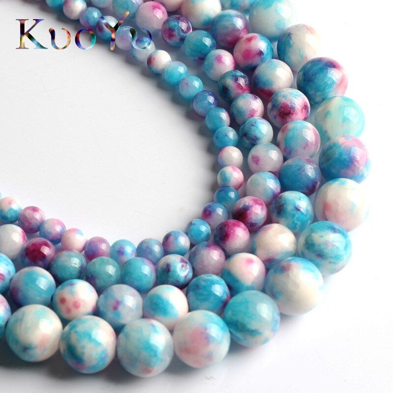 White Blue Red Persian Jades Stone Beads Bead
