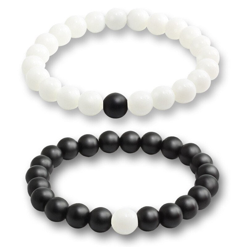 Bracelets For Women Lava Natural Stone White and Black