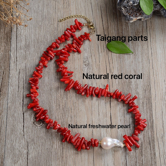 Natural gemstone irregular red coral chip stone