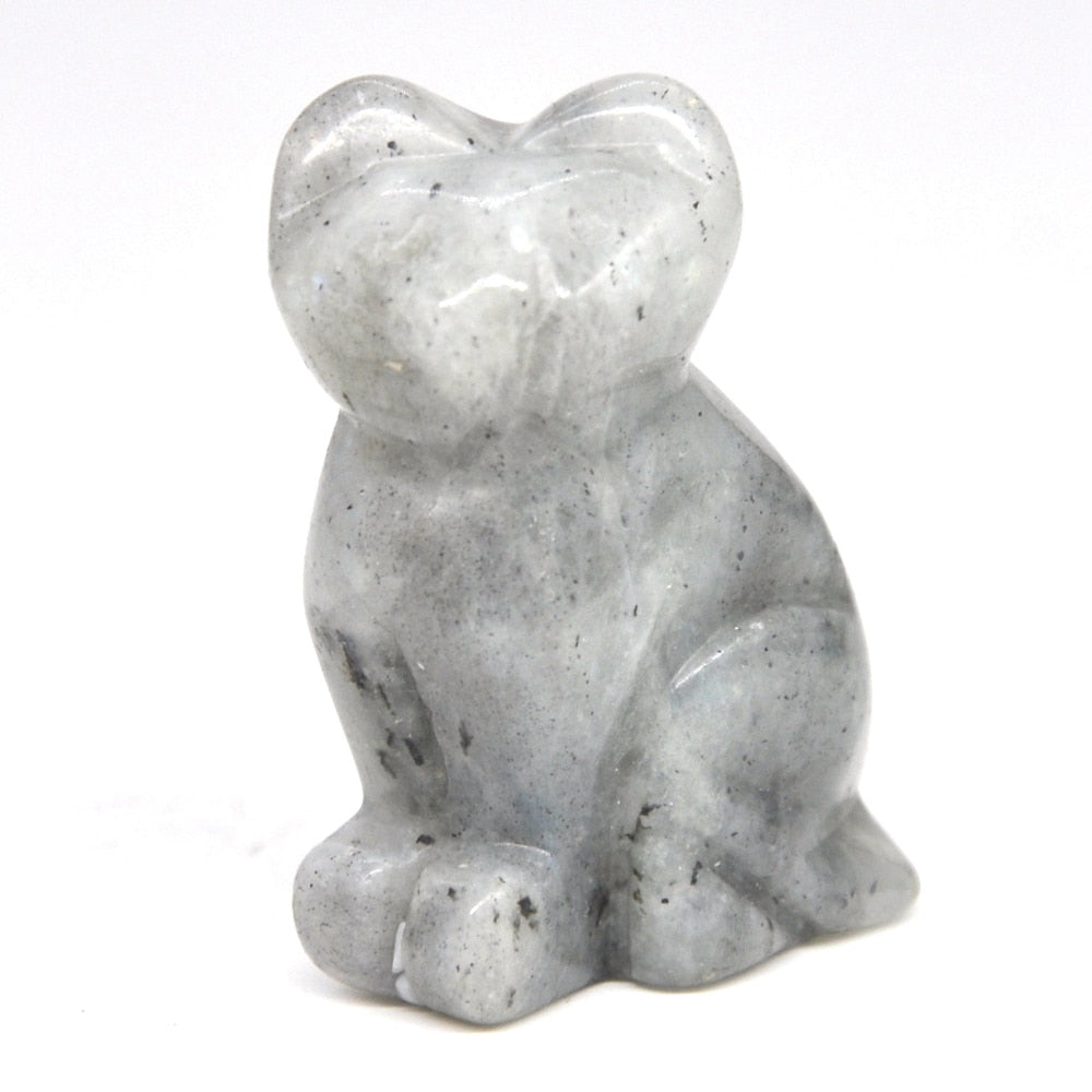 Cat Statue Natural Gemstone Carving Healing