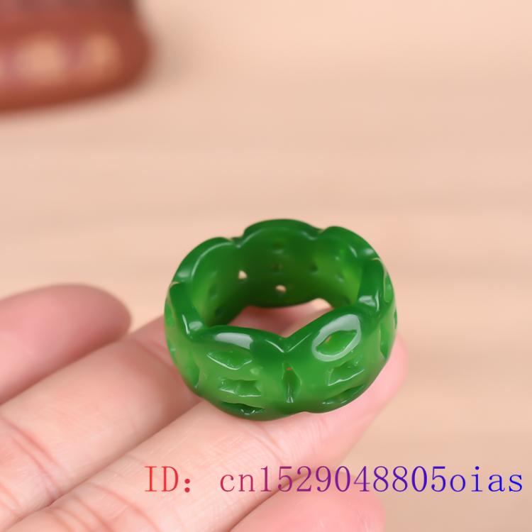 Green Jade Ring Crafts Jewelry Chinese Carved