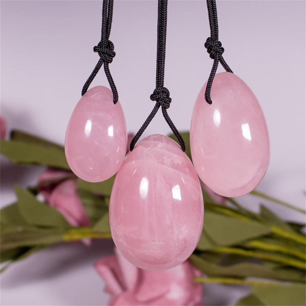 Natural Pink Rose Quartz Yoni Jade Eggs Healing Crystal
