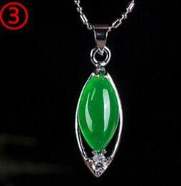 Natural Green Hetian Jade Pendant 925 Silver