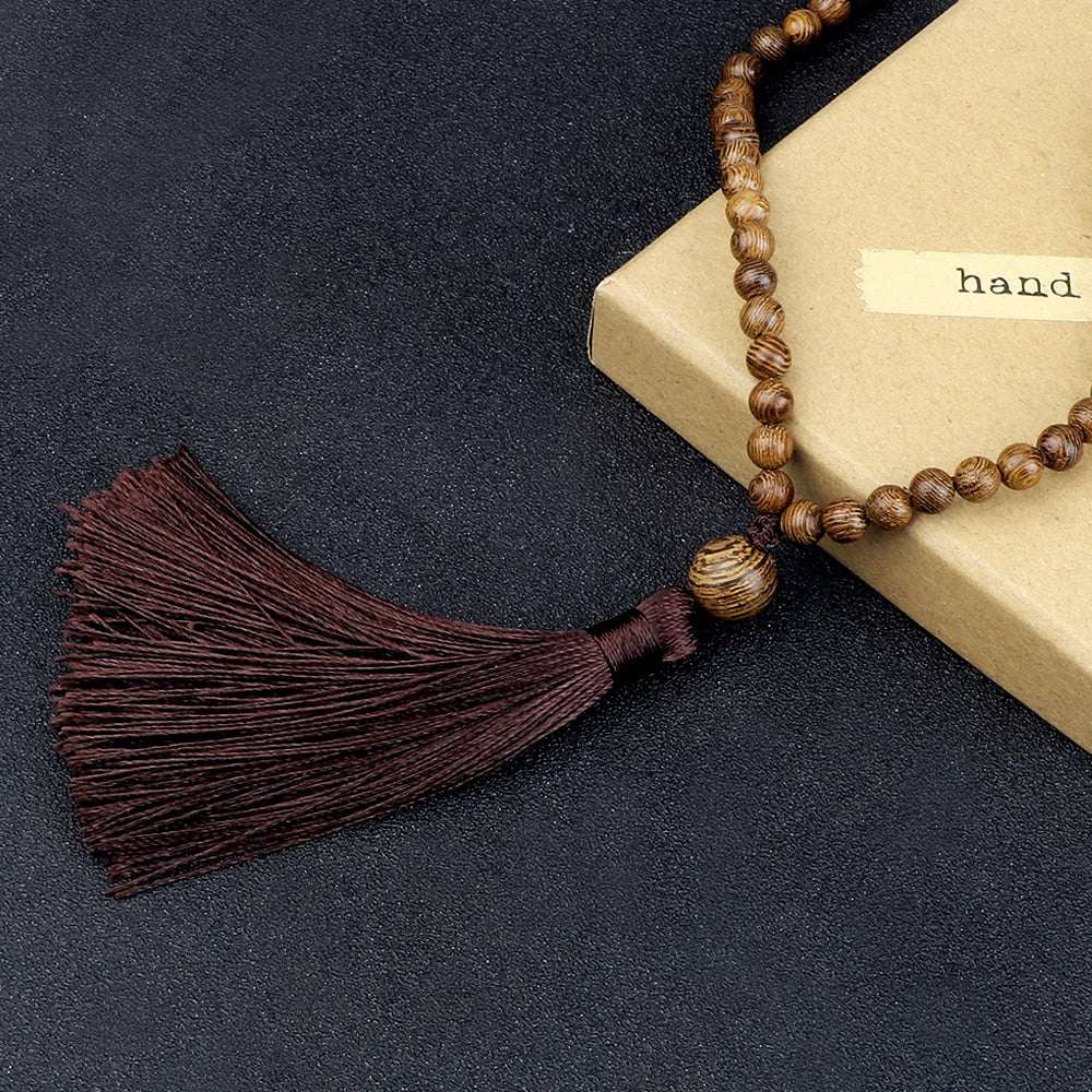 Men Mala Prayer Necklace 108 Natural Wooden