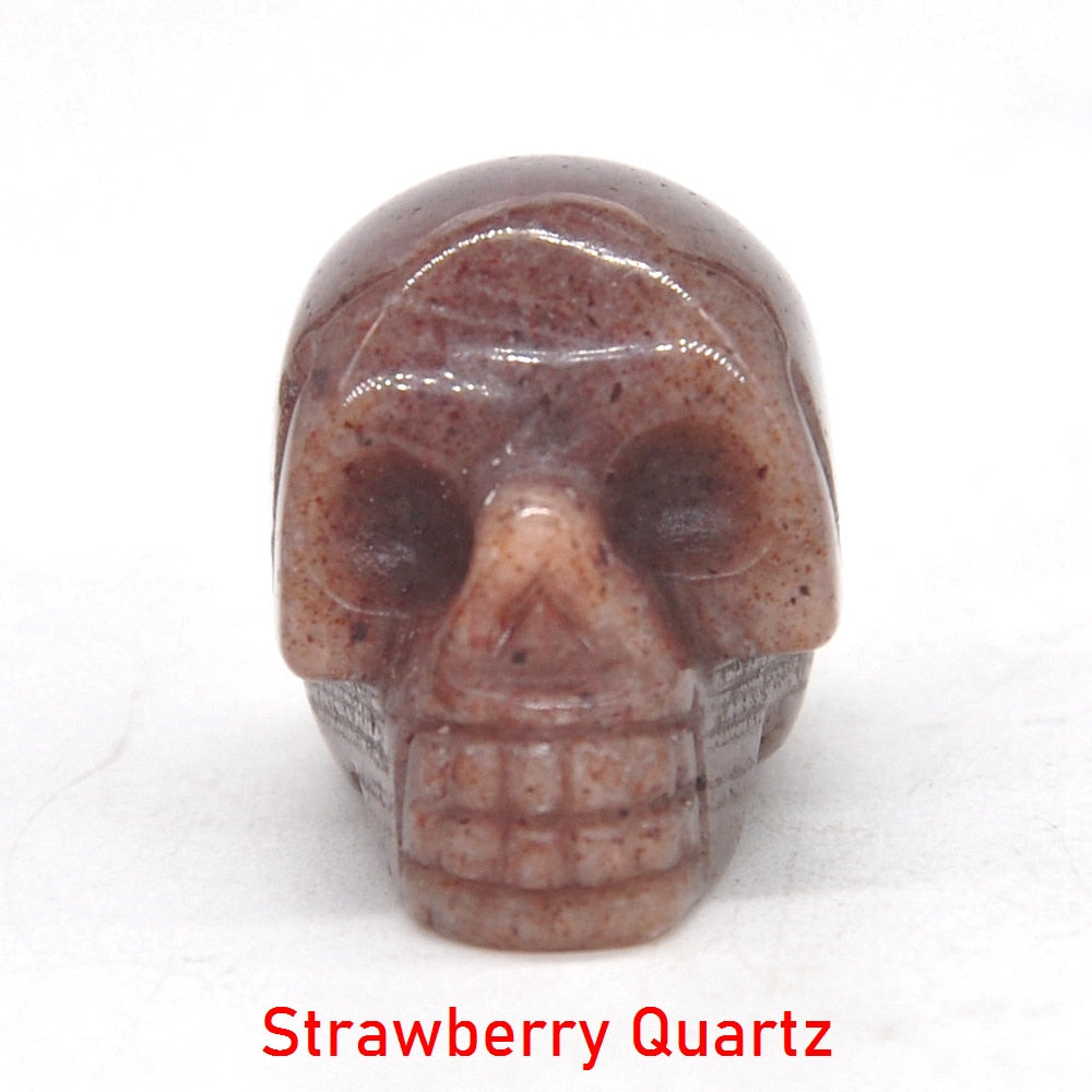 Skull Statue Natural Stone Carved Decoration Healing