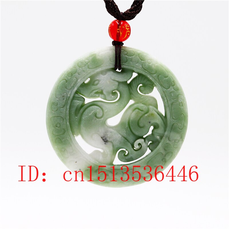 Natural  White Jade Dragon Pendant Necklace Jewelry